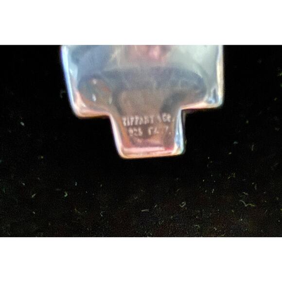 Tiffany & Co. 925 Sterling Silver Cross Chain Necklace Made in Italy Box & Pouch - Picture 5 of 6